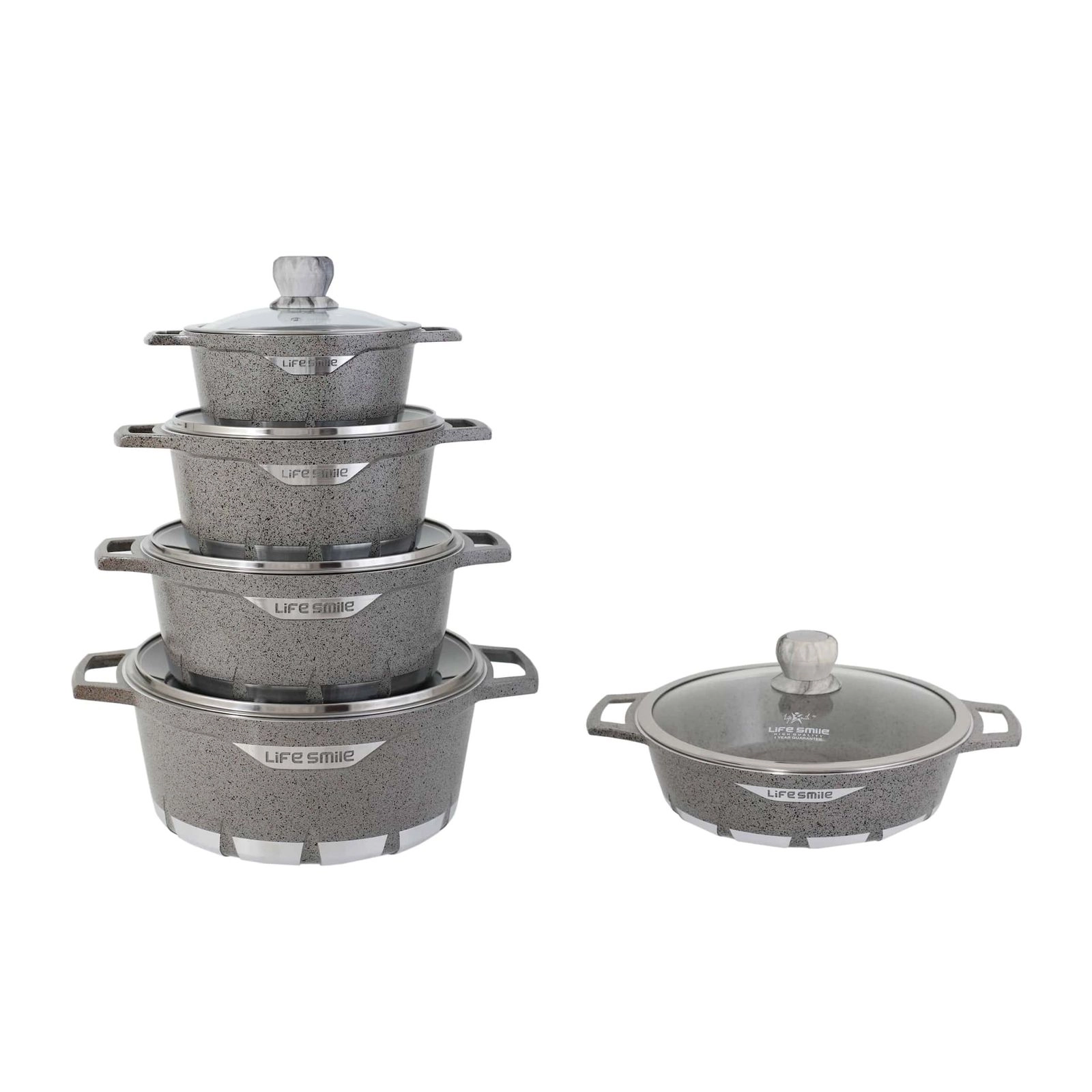 قیمت و خرید سرویس قابلمه 10 پارچه لایف اسمایل مدل FLCM-10 LIFE SMILE FLCM10 Cookware Set